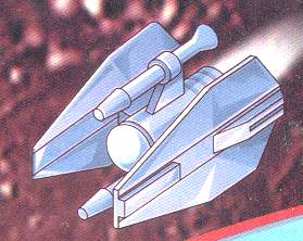 Image from the packaging, showing the simiarities to a TIE Fighter